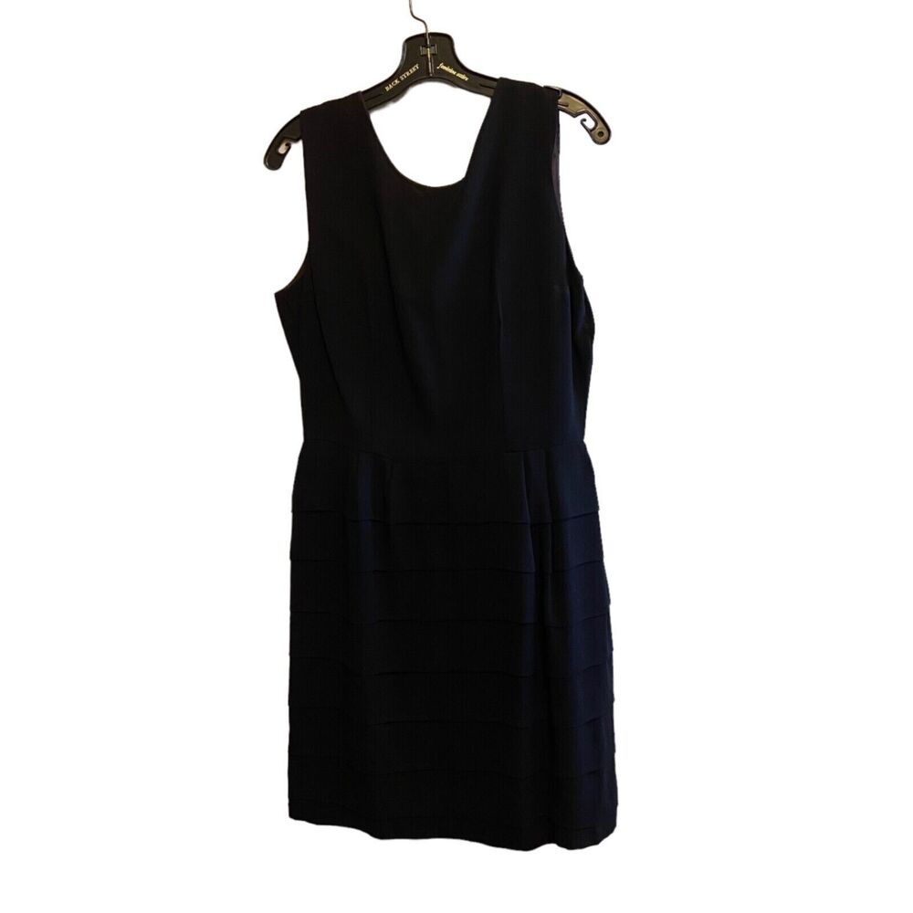 #5687 Womens Black Short Dress Bust 42, Custom made 1960